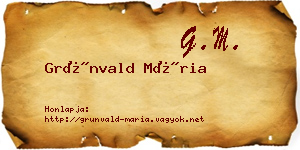 Grünvald Mária névjegykártya